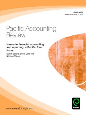 cover image of Pacific Accounting Review, Volume 22, Issue 2